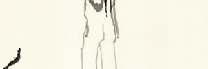 Stacey Lewis - London Architect. Man Standing, Life Drawing, 10-Minute Pose - 10 October 2019, The Garrett Centre, Bethnal Green - Pencil and Ink on Cartridge Paper, 420mm x 594mm.